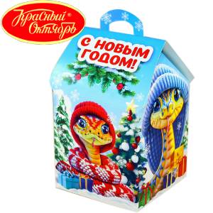 Сладкий подарок на Новый Год в картонной упаковке весом 600 грамм по цене 654 руб в Ельце